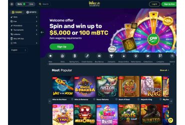 Winz.io Casino - lobby