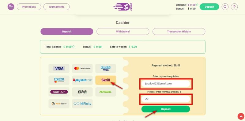 How to deposit money Skrill Payment